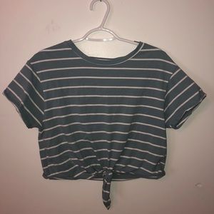blue striped tee